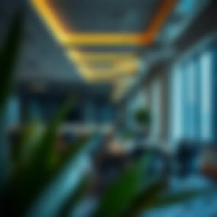 Interior view of a co-working space in Bur Dubai