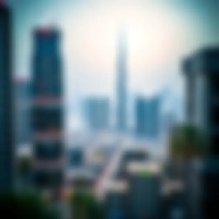 Panoramic view of Bur Dubai skyline