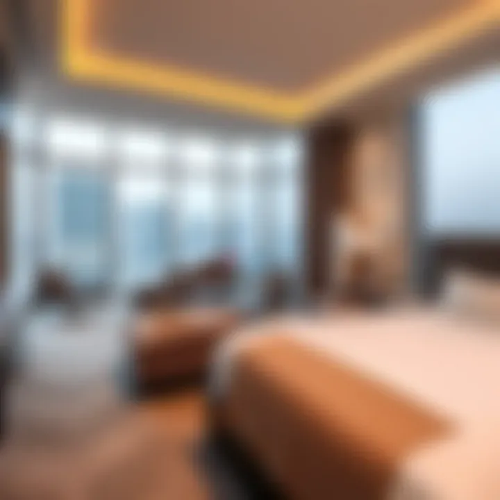 Panoramic view of a deluxe room featuring contemporary furnishings and upscale amenities