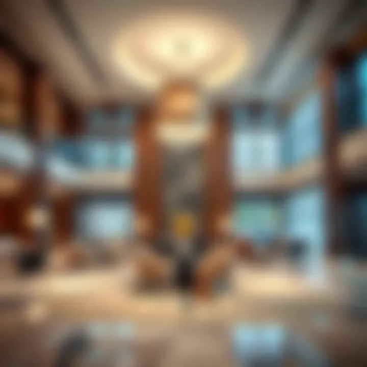 Luxurious lobby area of the Carlton Downtown Hotel showcasing its elegant design