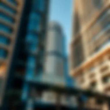 Architectural details highlighting the unique design elements of buildings in CBD 28