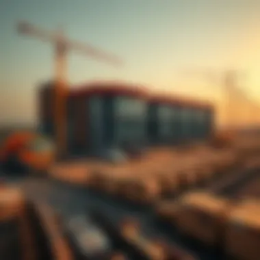 Construction site progress highlighting modern engineering techniques
