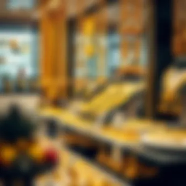 Stunning display of gold jewelry in a Dubai shop