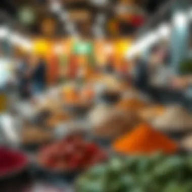 Authentic spices and local delicacies at a market