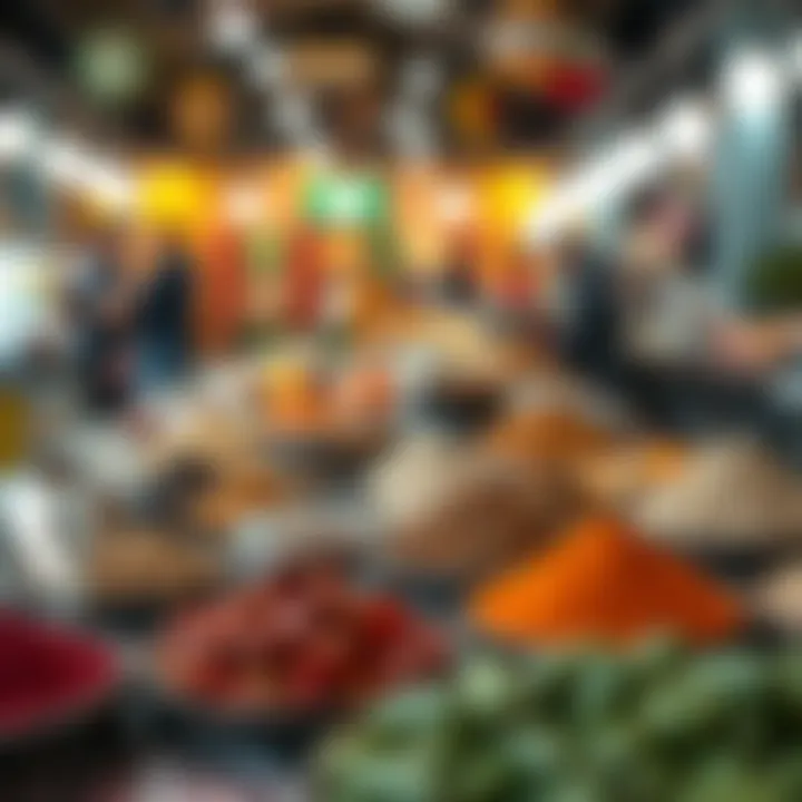 Authentic spices and local delicacies at a market