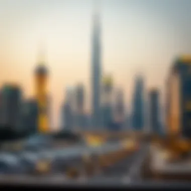 Dubai Skyline with Financial Markers Dubai skyline with financial markers