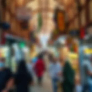 Bustling atmosphere of shoppers in Dubai's markets