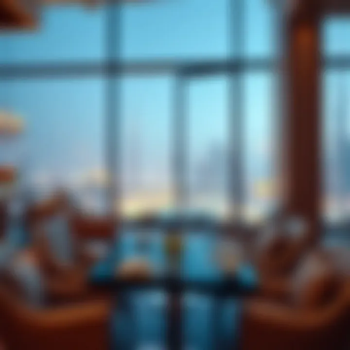 Elegant dining setup overlooking Burj Khalifa