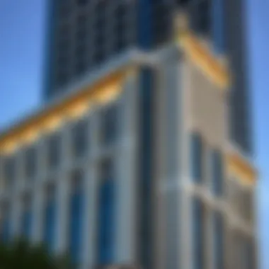 Close-up of the facade of Al Wadi Building highlighting luxury elements