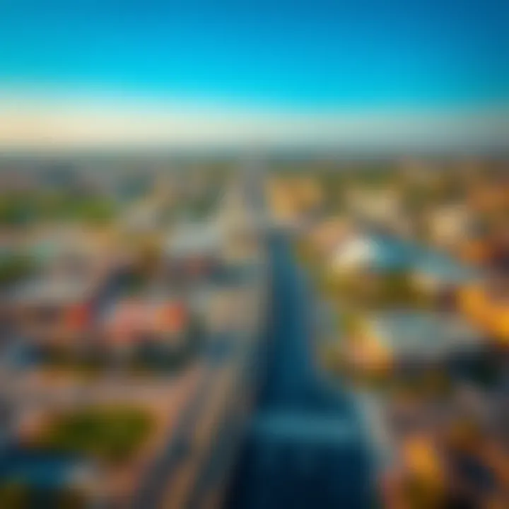 Aerial view of Aljada showcasing its strategic infrastructure