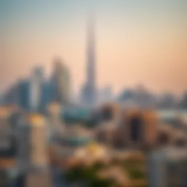 Overview of Dubai skyline with rental properties