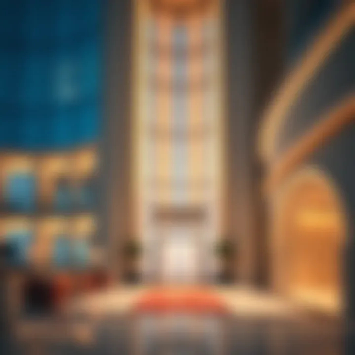 Interior design features of Curve Building