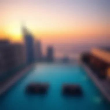 View of Sheikh Zayed Road from a Rooftop Pool