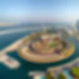 Aerial view of Maryah Island showcasing its architectural beauty and landscape