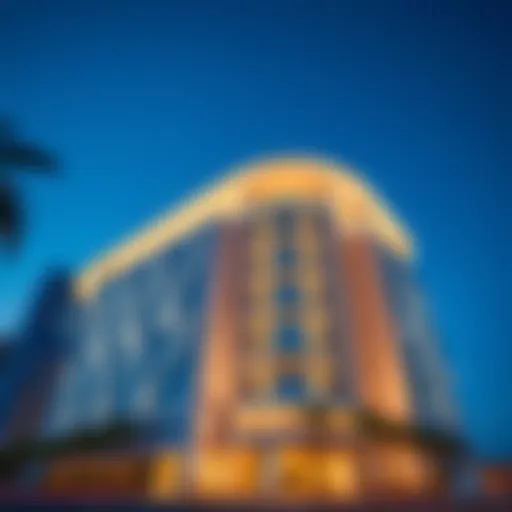 Stunning facade of Al Sarraf Building showcasing its unique architectural design