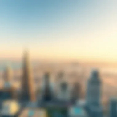 Panoramic skyline view from Al Sarraf Building emphasizing its prime location