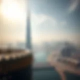 Stunning view of برج الغيث against the Dubai skyline