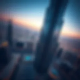 Aerial view of Burj Khalifa showcasing its towering structure against the skyline