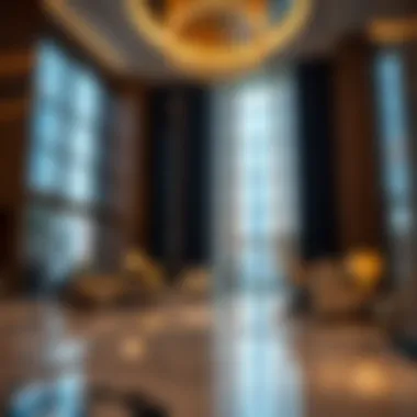 Interior view illustrating the luxurious lobby of Burj Khalifa