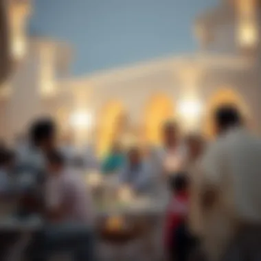 Community Gathering for Iftar Community gathering for Iftar in the UAE