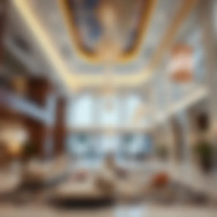 Luxurious interior design of the hotel lobby