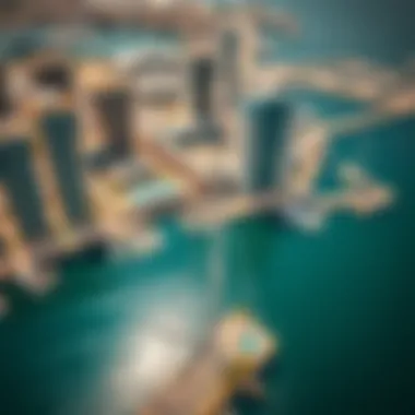 Aerial perspective of the Marina Wharf complex highlighting its strategic location