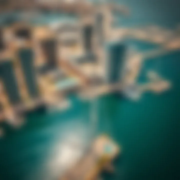 Aerial perspective of the Marina Wharf complex highlighting its strategic location