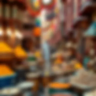 Vibrant spices and textiles in Meena Bazaar