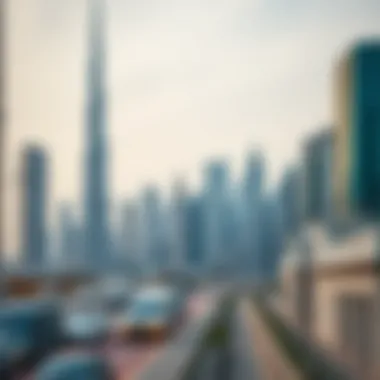 Dubai Skyline and Rental Listings Visual representation of the Dubai skyline with rental listings
