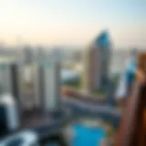 Aerial view of Dubai showcasing luxury studio apartments