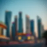 Modern skyline of Dubai showcasing financial institutions