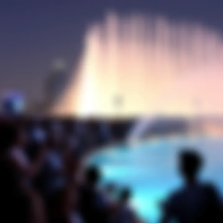 Crowd enjoying the Palm Fountain show in Dubai