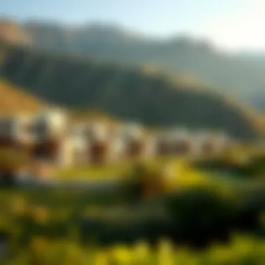 Lush green landscapes surrounding private residences