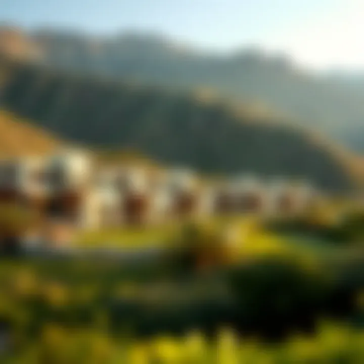 Lush green landscapes surrounding private residences