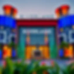 Stunning view of Riverland Dubai entrance showcasing vibrant architecture