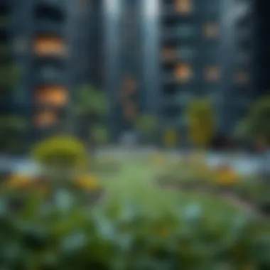 Green spaces integrated into urban design