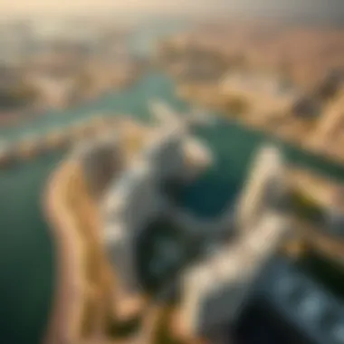 Aerial view showcasing The Pointe's location within Dubai