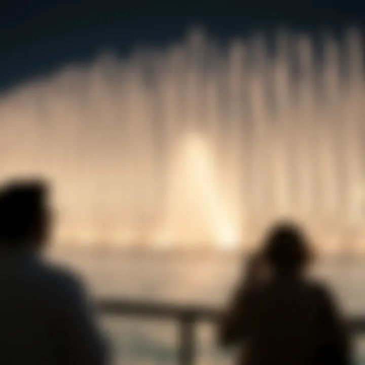 Visitors enjoying the Dubai Fountain show