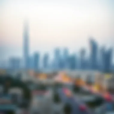 Dubai skyline with real estate developments