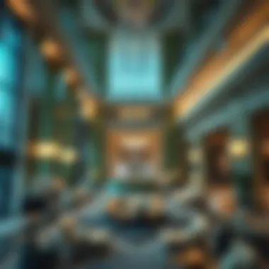 Interior lobby of the Viridis Tower emphasizing luxury design